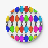 Weihnachts-Glühbirnen Muster Pappteller (Vorderseite)