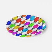 Weihnachts-Glühbirnen Muster Pappteller (Schrägansicht)