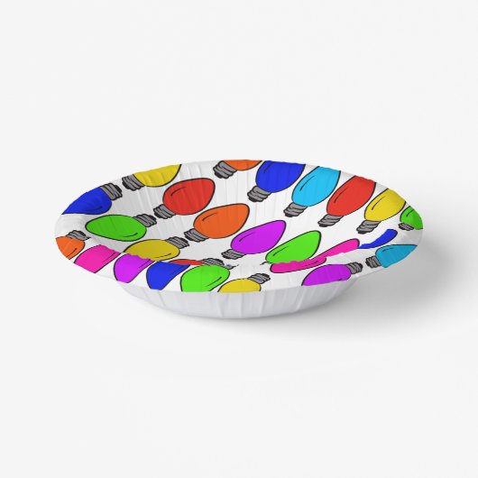 Weihnachts-Glühbirnen Muster Pappteller (Gewinkelt)