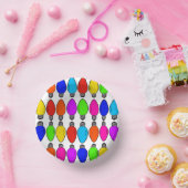 Weihnachts-Glühbirnen Muster Pappteller (Party)