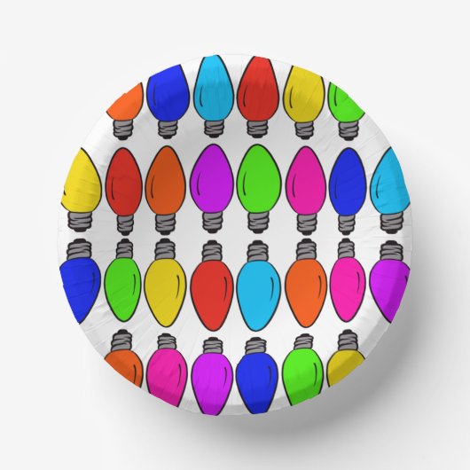 Weihnachts-Glühbirnen Muster Pappteller (Vorderseite)