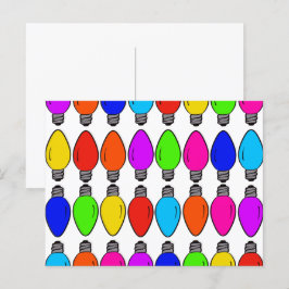 Weihnachts-Glühbirnen Muster Postkarte