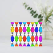 Weihnachts-Glühbirnen Muster Postkarte (Stehend Vorderseite)