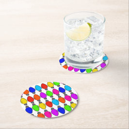 Weihnachts-Glühbirnen Muster Runder Pappuntersetzer