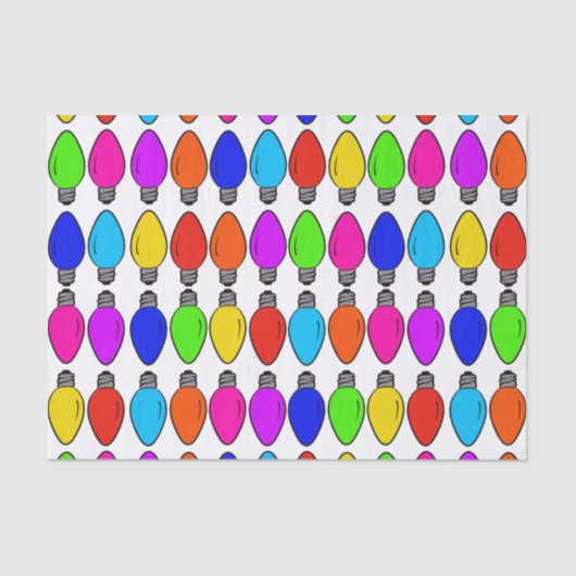 Weihnachts-Glühbirnen Muster Seidenpapier (Vorderseite)