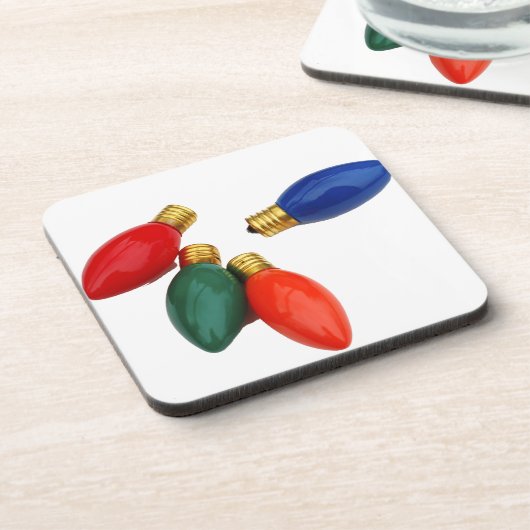 Weihnachts-Glühbirnen-Set von Cork-Untersetzer Getränkeuntersetzer (Linke Seite)