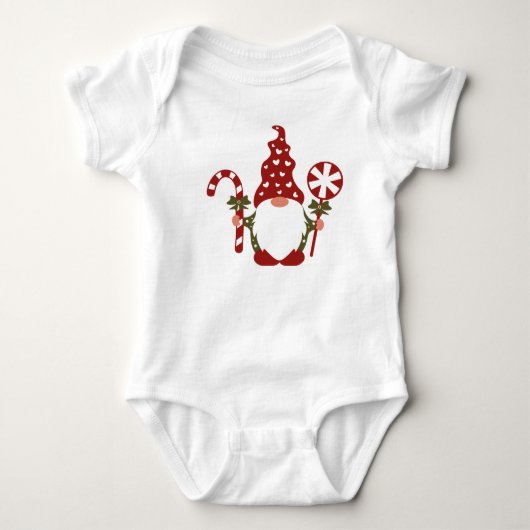 Weihnachts-Gnom Baby Strampler (Vorderseite)