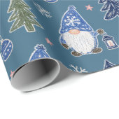 Weihnachts-Gnom-Christbaum-Muster Geschenkpapier (Rolleneckpunkt)