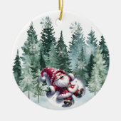 Weihnachts-Gnom-Engel-Ornament Keramik Ornament (Vorne)