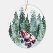 Weihnachts-Gnom-Engel-Ornament Keramik Ornament (Links)
