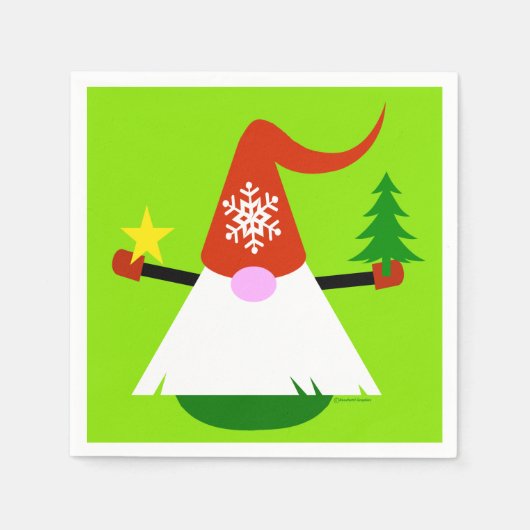 Weihnachts-Gnom-Feierparty Serviette (Vorderseite)