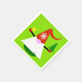 Weihnachts-Gnom-Feierparty Serviette (Ecke)