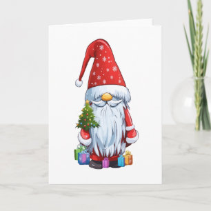 Weihnachts-Gnom Gonk in einem festlichen Outfit Karte