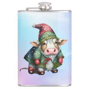 Weihnachts-Gnom-Kuh-Design-83456 Flachmann