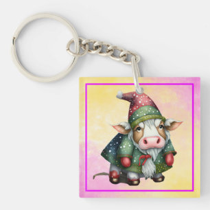 Weihnachts-Gnom-Kuh-Design-83456 Schlüsselanhänger