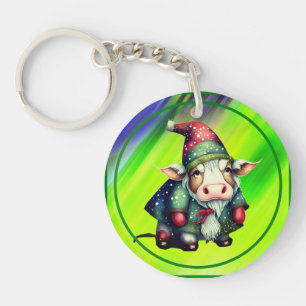 Weihnachts-Gnom-Kuh-Design-83456 Schlüsselanhänger
