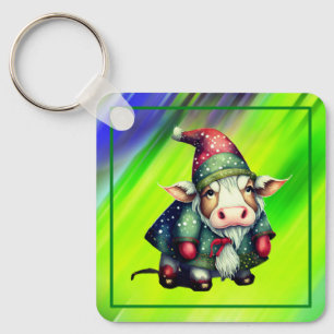 Weihnachts-Gnom-Kuh-Design-83456 Schlüsselanhänger