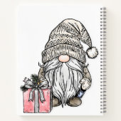 Weihnachts-Gnom mit Geschenk-Journal Notizblock (Rückseite)