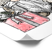 Weihnachts-Gnom mit Geschenk Poster (Ecke)