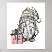 Weihnachts-Gnom mit Geschenk Poster (Vorne)