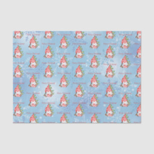 Weihnachts-Gnom mit Geschenken Baum Personalisiert Seidenpapier