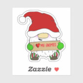 Weihnachts-Gnom mit Santa-Hut Aufkleber (Blatt)