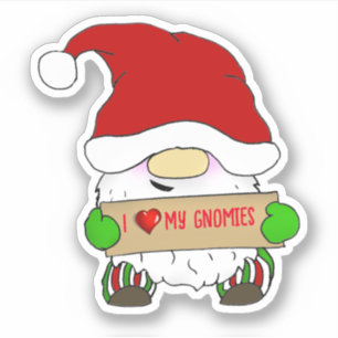 Weihnachts-Gnom mit Santa-Hut Aufkleber
