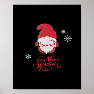 Weihnachts-Gnom mit Zuckerstange Poster