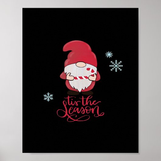 Weihnachts-Gnom mit Zuckerstange Poster (Vorne)