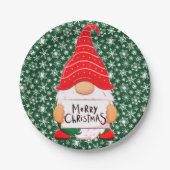 Weihnachts-Gnom Papierplatte Pappteller (Vorderseite)