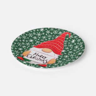 Weihnachts-Gnom Papierplatte Pappteller