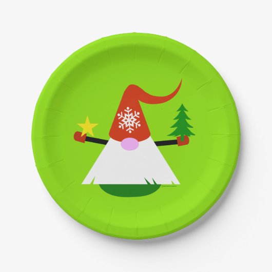 Weihnachts-Gnom Pappteller (Vorderseite)