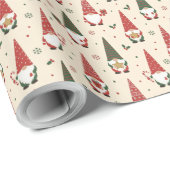 Weihnachts-Gnom-Partei-Muster Geschenkpapier (Rolleneckpunkt)