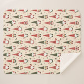 Weihnachts-Gnom-Partei-Muster Sherpadecke (Vorderseite (Horizontal))