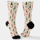 Weihnachts-Gnom-Partei-Muster Socken (Gewinkelt)