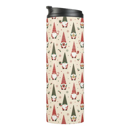 Weihnachts-Gnom-Partei-Muster Thermosbecher (Nach rechts gedreht)
