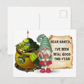 Weihnachts-Gnom Postkarte (Vorne/Hinten)