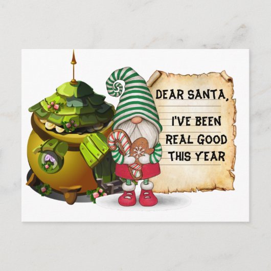 Weihnachts-Gnom Postkarte (Vorderseite)