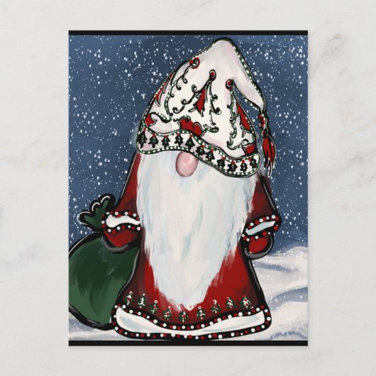 WEIHNACHTS-GNOM POSTKARTE (Vorderseite)