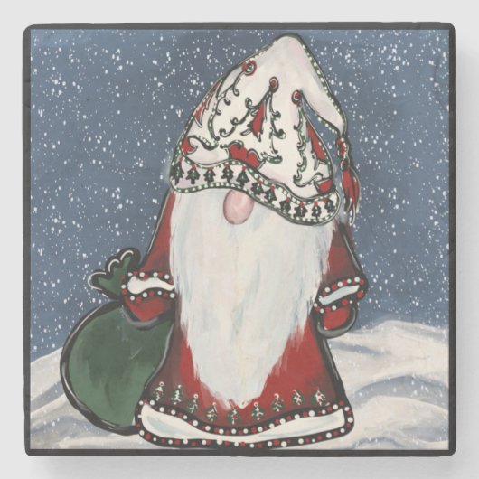 WEIHNACHTS-GNOM STEINUNTERSETZER (Vorderseite)