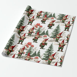 Weihnachts-Gnom und Pilz-Wald-Weihnachten Geschenkpapier