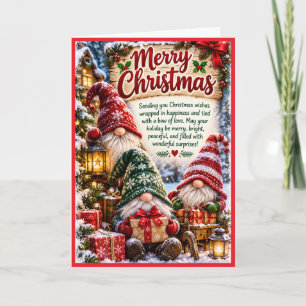 Weihnachts-Gnom-Weihnachtskarte Feiertagskarte