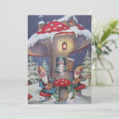 Weihnachts-Gnomaden im Mushroom Feiertagskarte (Stehend Vorderseite)
