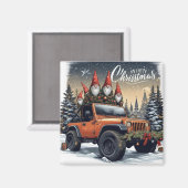 Weihnachts-Gnome 4x4 Magnet (Vorderseite/Rückseite)