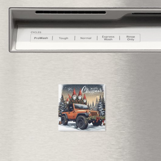 Weihnachts-Gnome 4x4 Magnet (In Situ (Geschirrspüler))