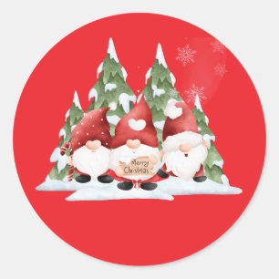 Weihnachts-Gnome-Aufkleber Runder Aufkleber