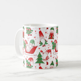 Weihnachts-Gnome & Bäume All-Over-Muster Kaffeetasse