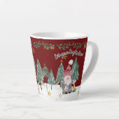 Weihnachts-Gnome Burgund Light Shine Stars Bäume Milchtasse (Rechte Ecke)