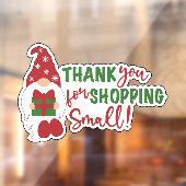 Weihnachts-Gnome danke Ihnen für den Einkauf klein Fensteraufkleber (Blatt 2)