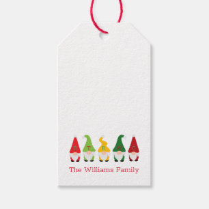 Weihnachts-Gnome Familie Custom Red Green Geschenk Geschenkanhänger